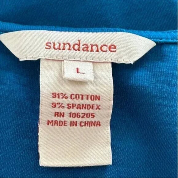 Sundance Alessandra Blue Long Sleeve Ruched Top Size Large - Picture 6 of 6